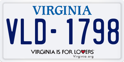 VA license plate VLD1798