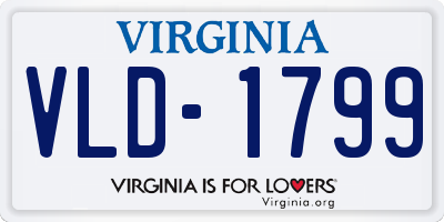 VA license plate VLD1799