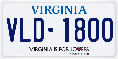 VA license plate VLD1800