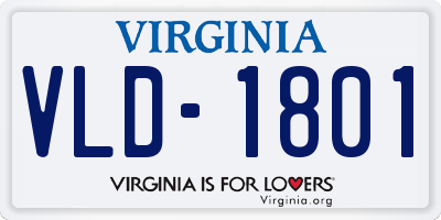 VA license plate VLD1801