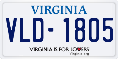 VA license plate VLD1805