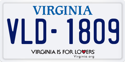 VA license plate VLD1809