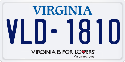 VA license plate VLD1810