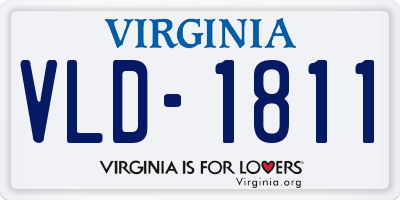 VA license plate VLD1811