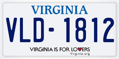 VA license plate VLD1812