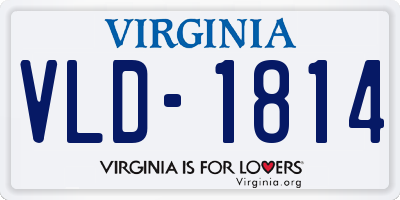 VA license plate VLD1814