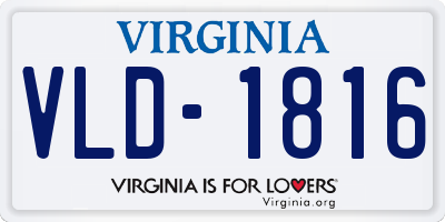 VA license plate VLD1816