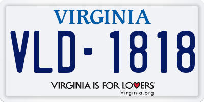 VA license plate VLD1818