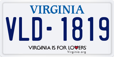 VA license plate VLD1819