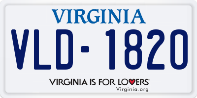 VA license plate VLD1820
