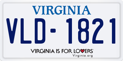 VA license plate VLD1821