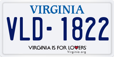 VA license plate VLD1822