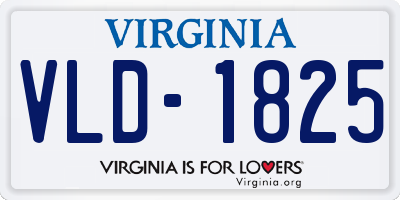 VA license plate VLD1825