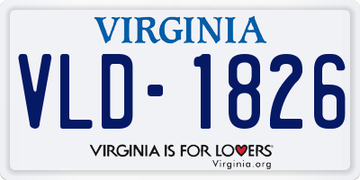 VA license plate VLD1826