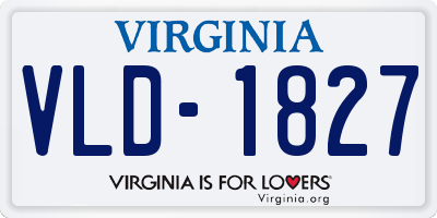 VA license plate VLD1827