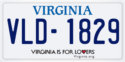 VA license plate VLD1829
