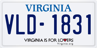 VA license plate VLD1831