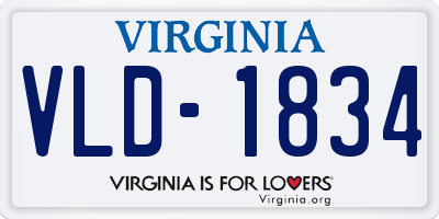 VA license plate VLD1834