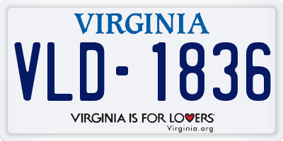 VA license plate VLD1836