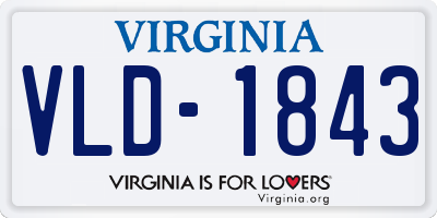 VA license plate VLD1843