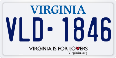 VA license plate VLD1846