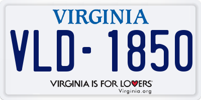 VA license plate VLD1850