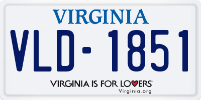 VA license plate VLD1851