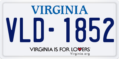 VA license plate VLD1852