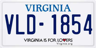 VA license plate VLD1854