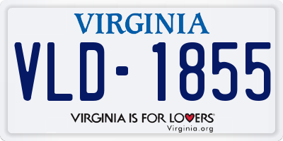 VA license plate VLD1855
