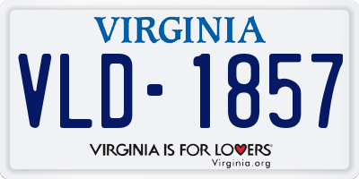 VA license plate VLD1857