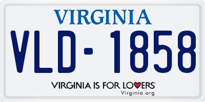 VA license plate VLD1858