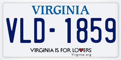 VA license plate VLD1859