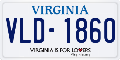 VA license plate VLD1860