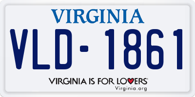 VA license plate VLD1861