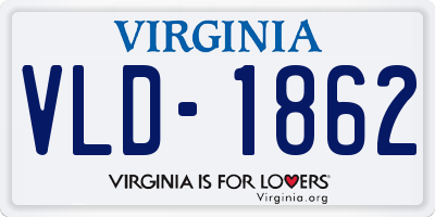 VA license plate VLD1862