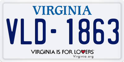 VA license plate VLD1863