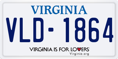 VA license plate VLD1864