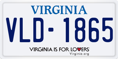 VA license plate VLD1865