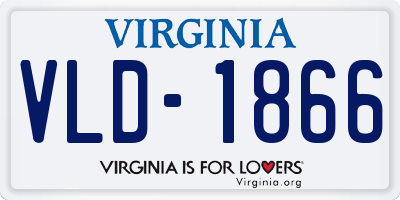 VA license plate VLD1866
