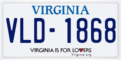 VA license plate VLD1868
