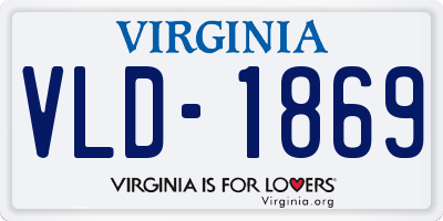 VA license plate VLD1869