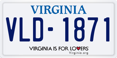 VA license plate VLD1871
