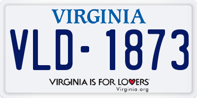 VA license plate VLD1873