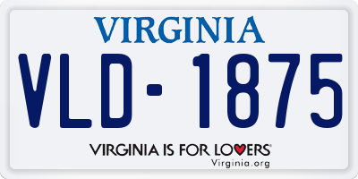 VA license plate VLD1875