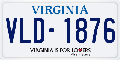 VA license plate VLD1876