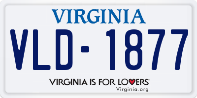 VA license plate VLD1877