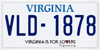 VA license plate VLD1878