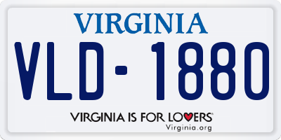 VA license plate VLD1880