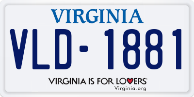 VA license plate VLD1881